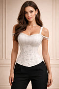 Embellished Corset Top - Ivory Pearl