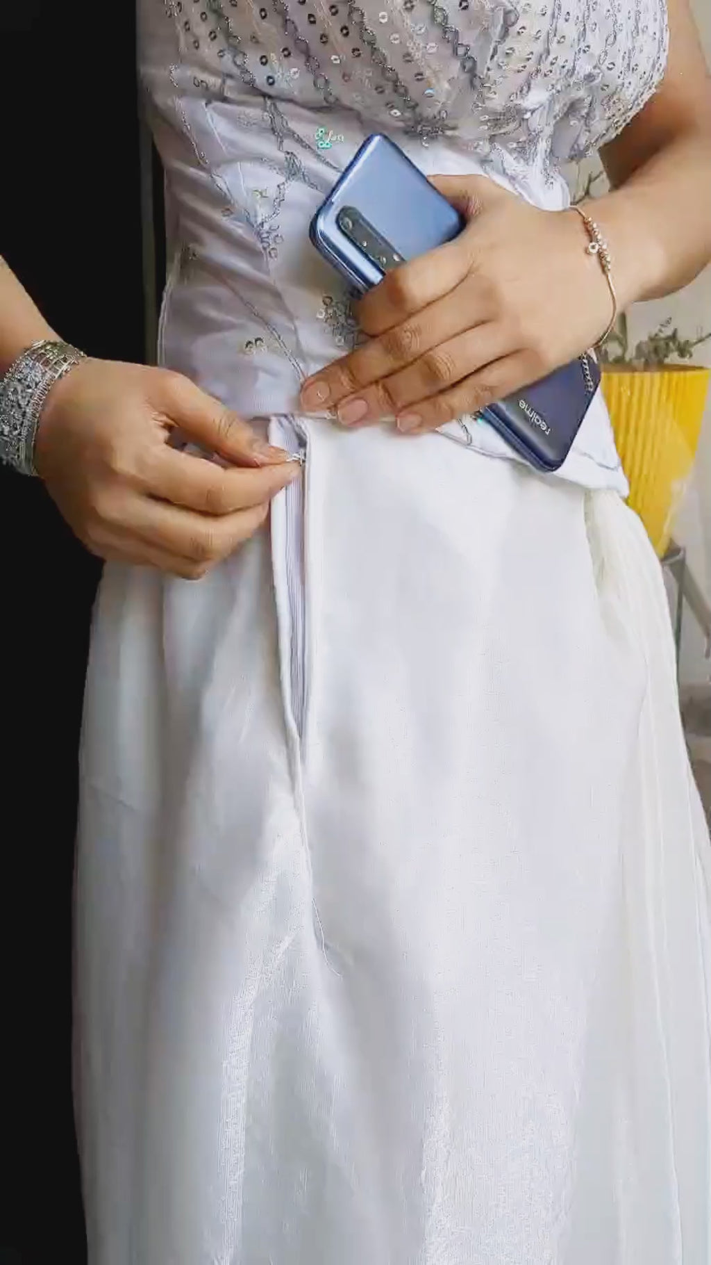 Asymmetric Drape Skirt - Ivory